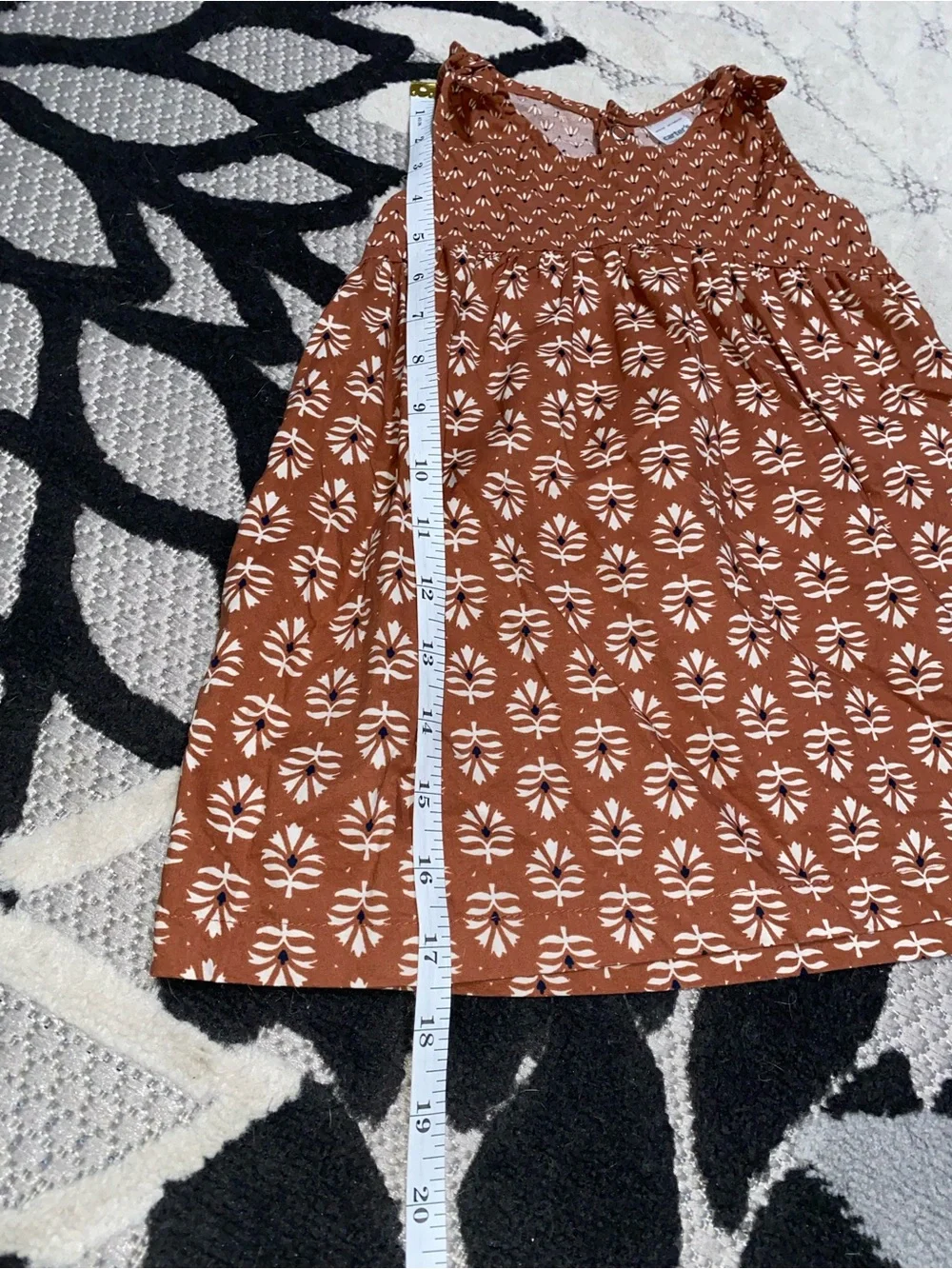 Carter's Brown Floral Tank Dress with Hat Set 18 Months
